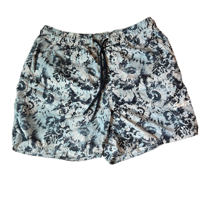 Pull&Bear Men’s Blue and Gray Patterned Swim Trunks